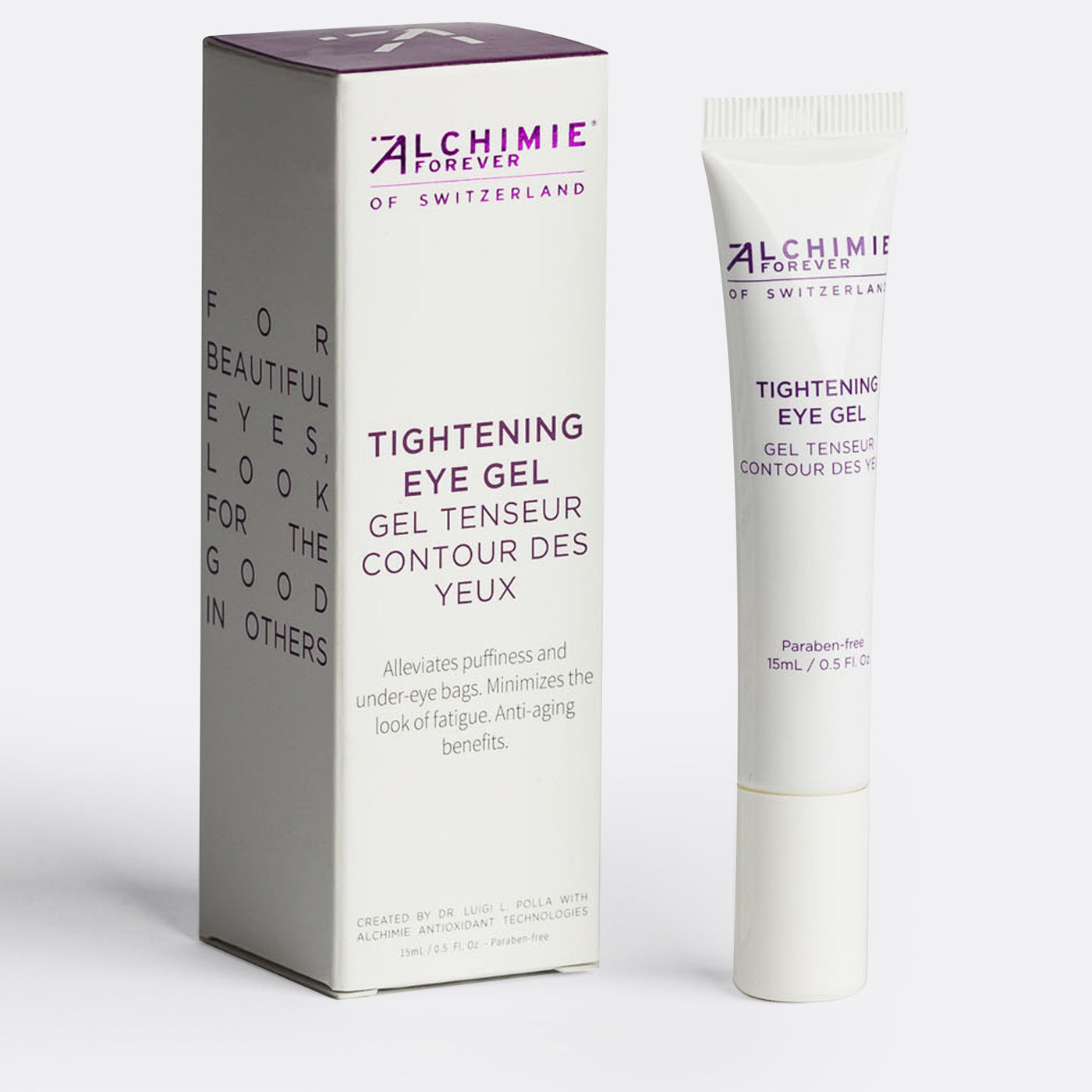 Tightening eye gel with packaging